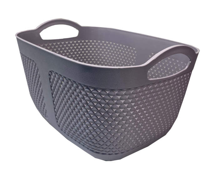 BESK Groziņš plastmasas Olivia 35x25x21cm, pelēks