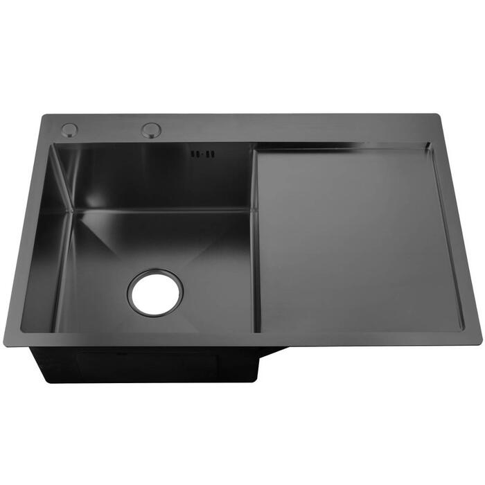 AB Izlietne NT AB 780x510x200mm ar virsmu, kreisā, grafīta, ar sifonu (4750959134559)