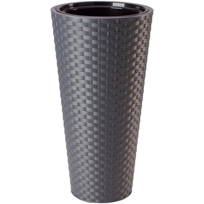 FORM PLASTIC Puķu pods Rattana Slim 30cm, pelēks (5907474355634)