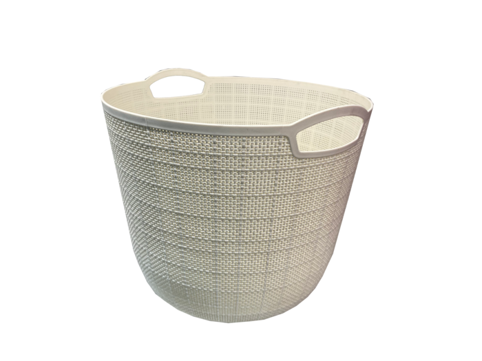 BESK Groziņš plastmasas apaļš 33x26cm balts