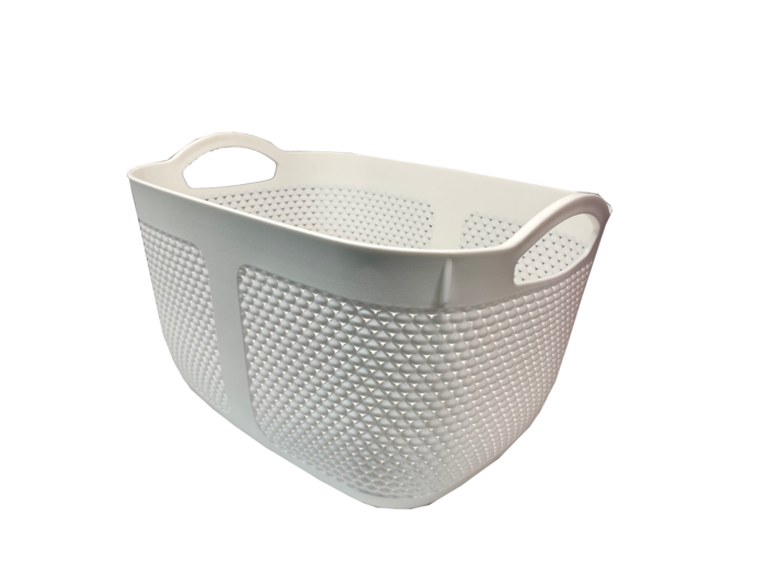 BESK Groziņš plastmasas Olivia 35x25x21cm, balts