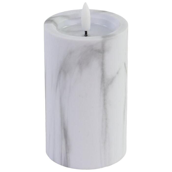 BESK Svece LED 7.5x15cm, marmora