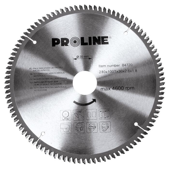 PROLINE Zāģripa alum. D210x30mm 100zobi Proline