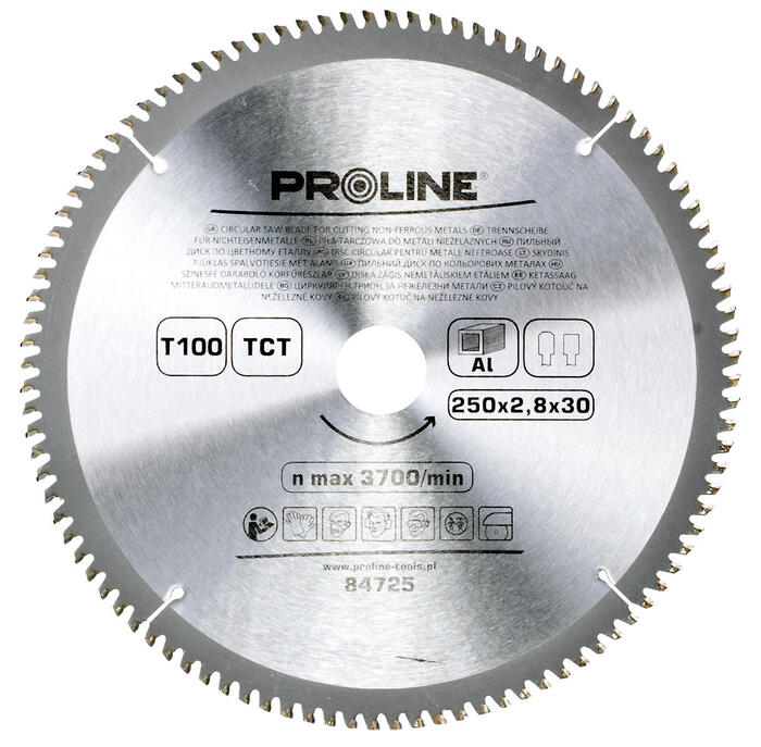 PROLINE Zāģripa alum. D250x30mm 100zobi Proline