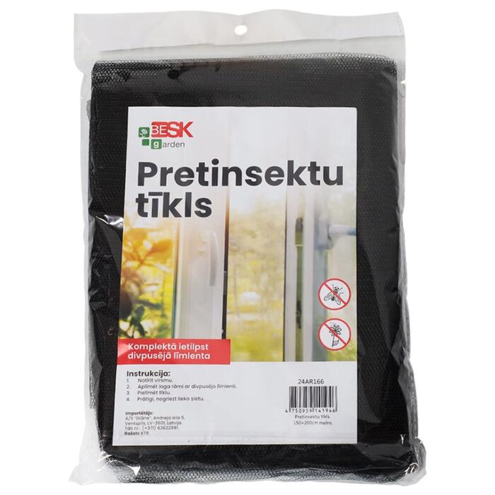 BESK Pretinsektu tīkls 150x200cm melns (4750959141946)