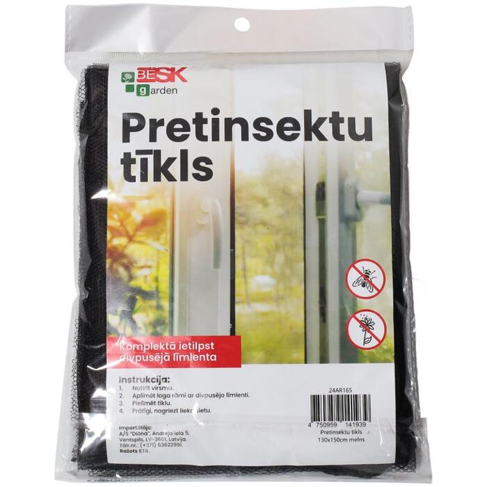 BESK Pretinsektu tīkls 130x150cm melns (4750959141939)