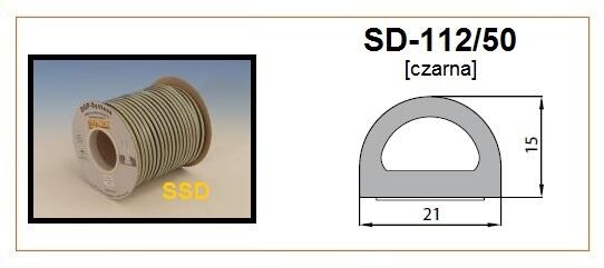 Sanok Blīvgumija D profils 21x15mm melns