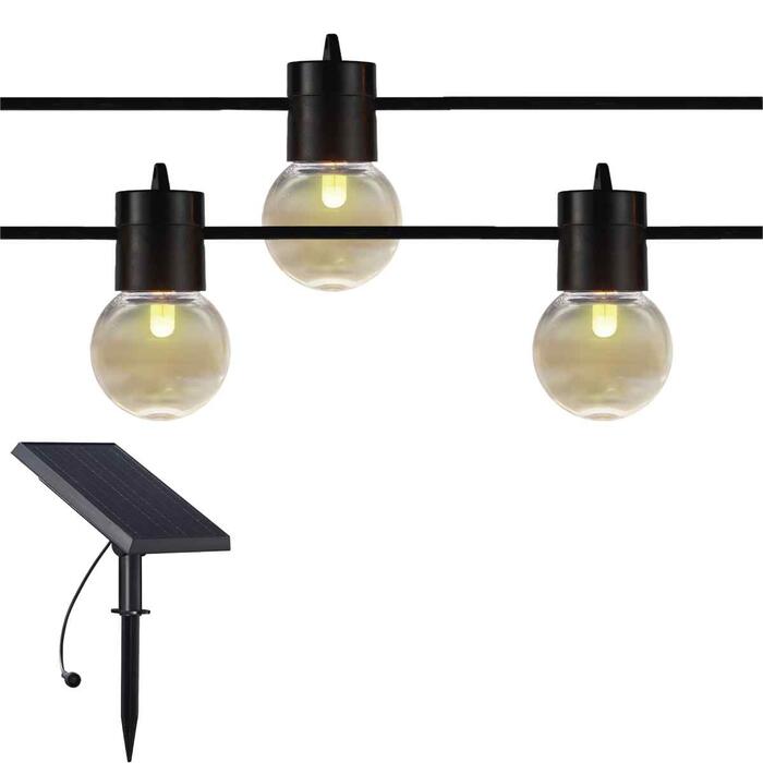 ArtFlow Dekor. lampu virtene solārā, G4x12, 0.5W, ar taimeri, 8.5m gara (4750959140406)