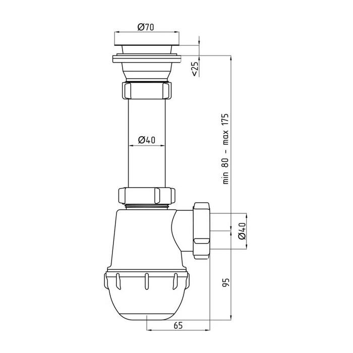 Ani Plast Sifons Ani Grot izl. 1 1/2x40mm (4779037102747)