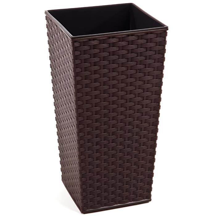 LAMELA Puķu pods Finezja rattan 30x30x57cm, t.brūns (5900119835744)