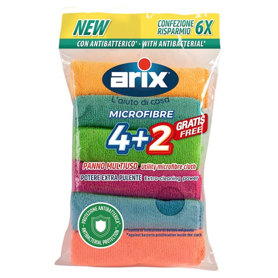 Arix Drāniņas mikrošķiedras Microfibre 4+2gb (12) (8008990286093)