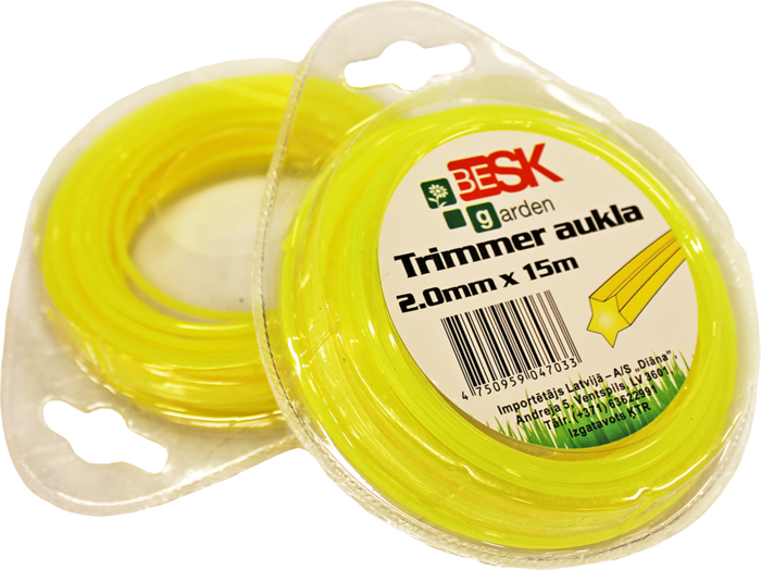 BESK Trimmera aukla 2.0mm*15m zvaigzne
