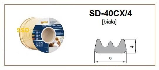 Sanok Blīvgumija dubultā E profils balts