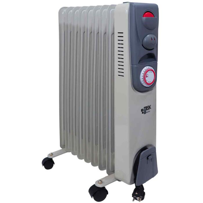 BESK Eļļas radiators 9 sekcijas 2000W ar taimeri (4750959131572)