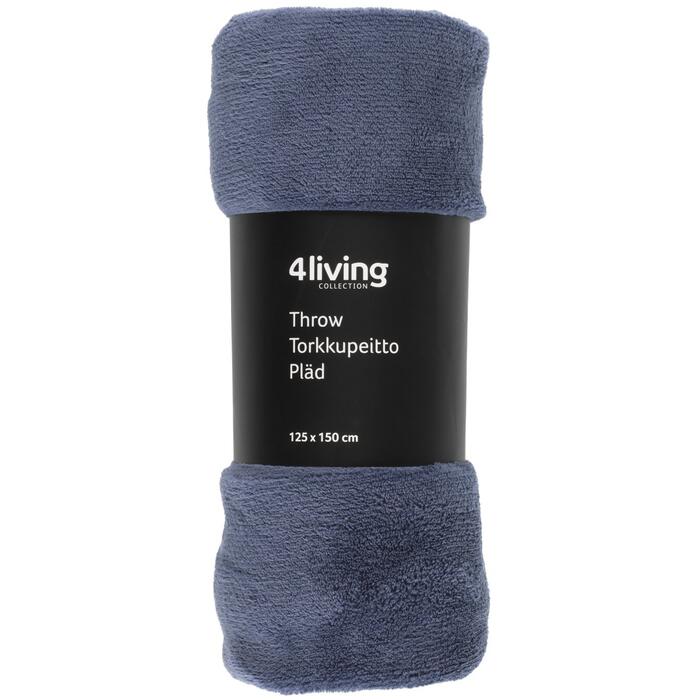 4Living Pleds Gert 125x150cm tumši zils (6410416242606)