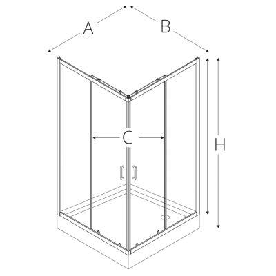 SHOWERSTYLE Duškabīne 3D PRIVIA 900x900mm, kantains