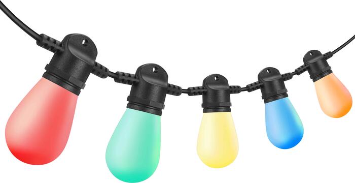 ArtFlow Dekoratīva lampu virtene, 5m gara, S14 E27x10gb, krāsaina (4750959130995)