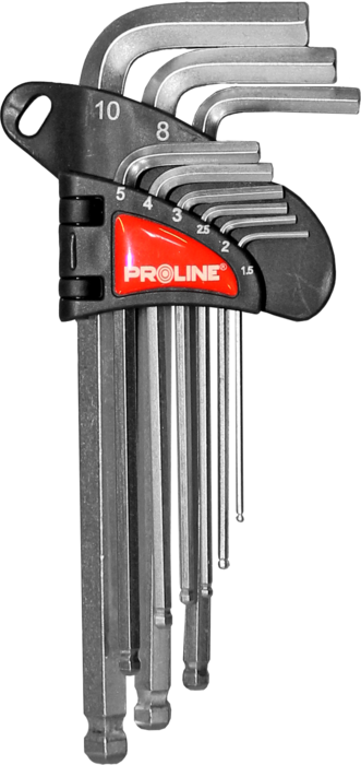 PROLINE Seškanšu atslēgu kompl. Proline Ballp 9gb 1.5-10mm (5903755483294)