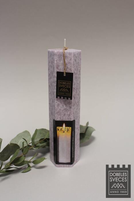 Baltic Candles "Lace Candle" Кристаллический стеариновый цилиндр / время сгорания 23h (50x150mm) Lillac (39026)