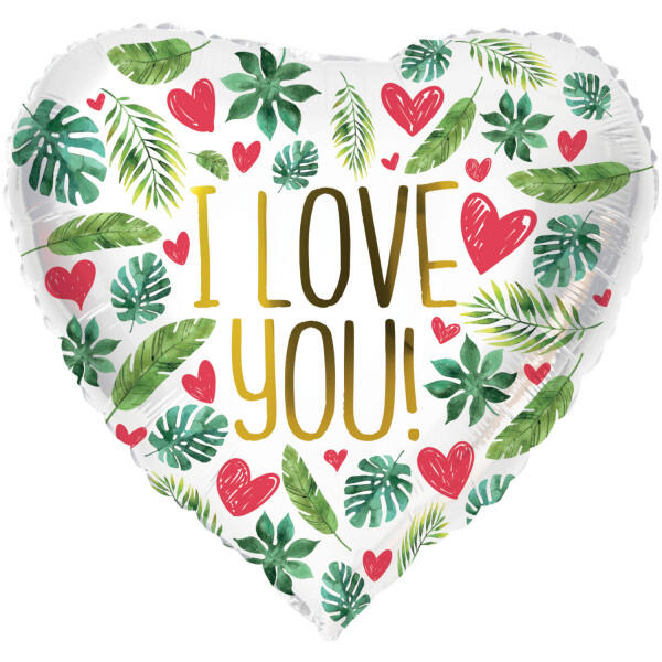 Folat Folija gaisa balons Heart shaped "I Love You" 45cm (67951)