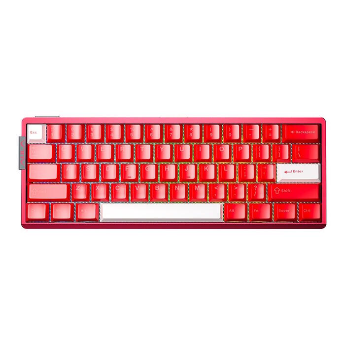Aula AG60 EN Расклдака 60% Проводная CNC Алюминиевая Механическая игровая клавиатура 8000Hz Polling RGB Backlight Red+White (AG60)