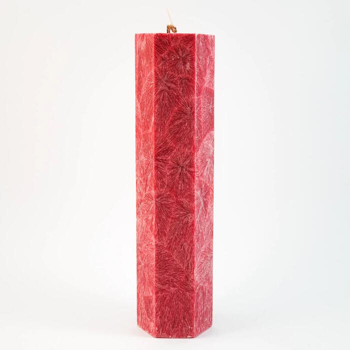 Baltic Candles "Lace Candle" Кристаллический стеариновый цилиндр / время сгорания 23h (50x150mm) Red (39026)