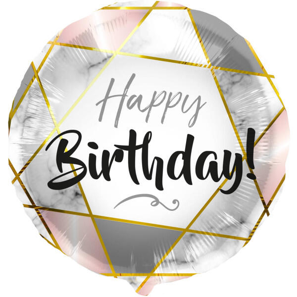 Folat Folija gaisa balons "Happy Birthday Marble" 45cm (62990)