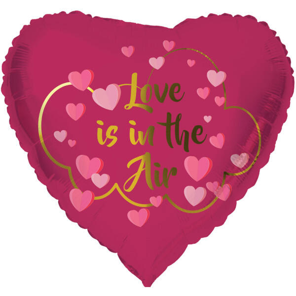 Folat Folija gaisa balons Heart shaped "Love is in the Air" 45cm (67950)