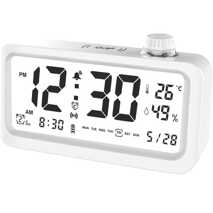 Riff LED pulkstenis ar modinātāja/temperatūras/mitruma/datuma funkciju