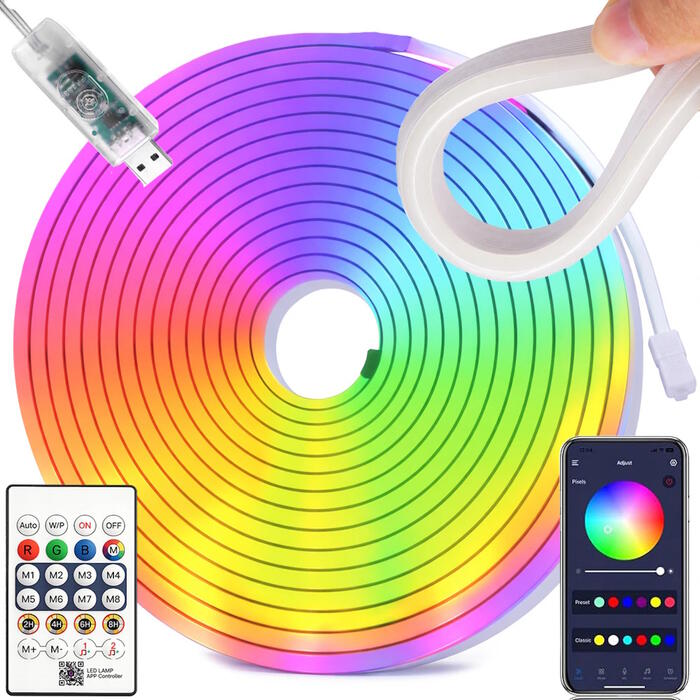 Riff RGB neona LED lente (5m)