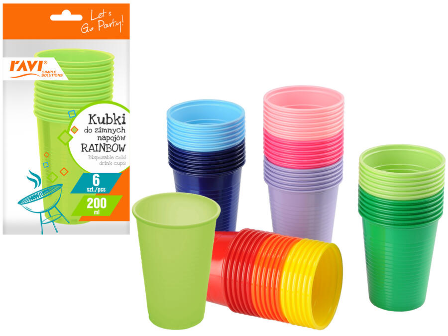 Simple Solution RAINBOW vienreizlietojamās krūzes aukstajiem