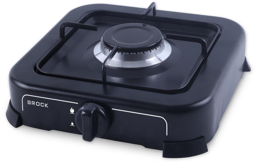 Brock Electronics Vienriņķa gāzes plītiņa, melna