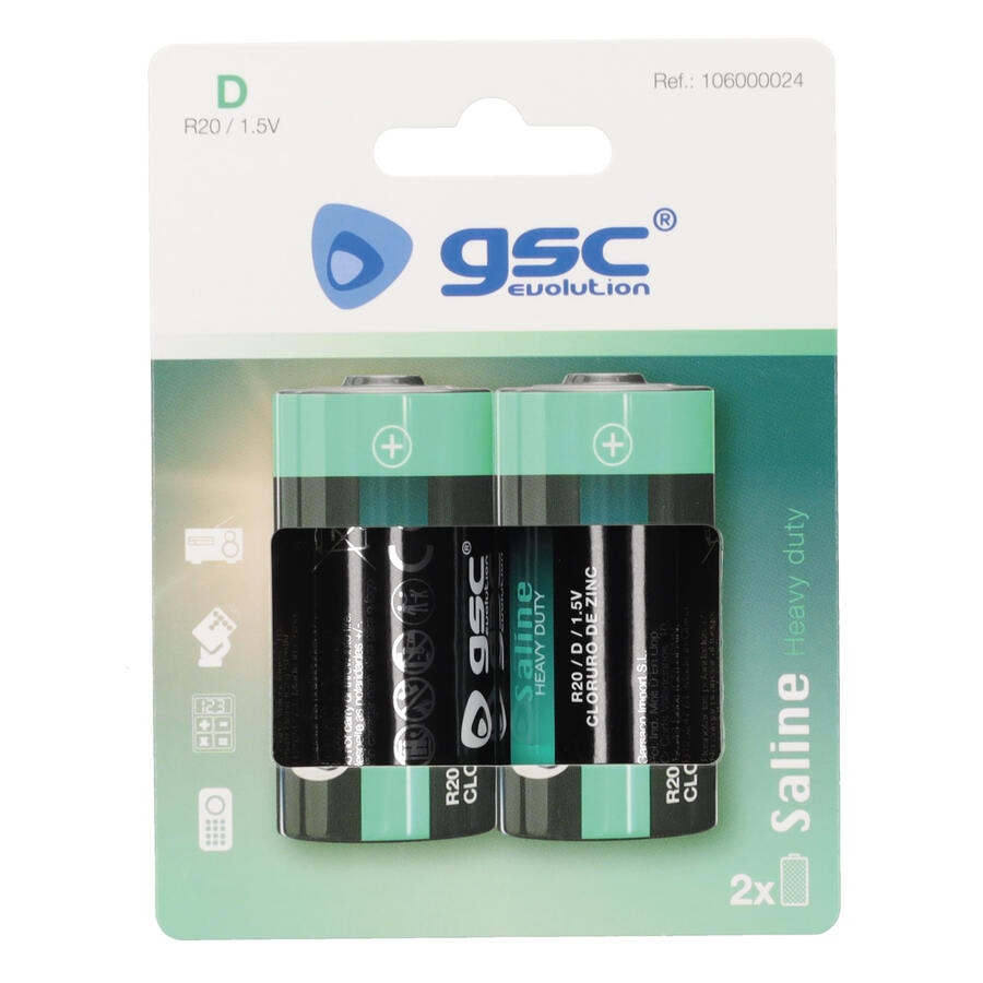 Батарейки GSC evolution Heavy Duty R20 (D), 2 шт./блистер, 106000024 (106000024)