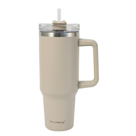 Termokrūze ar salmiņu, bēša, 1100 ml