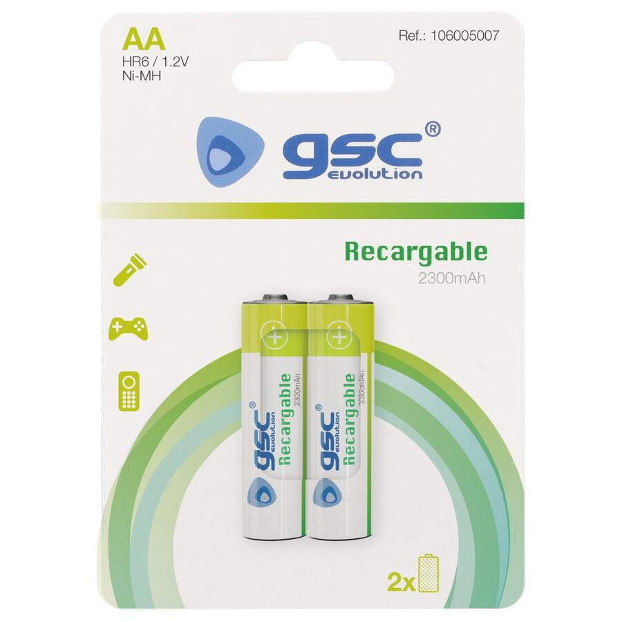 Аккумуляторные батарейки GSC evolution Rechargeable HR6 1,2V (AA) 2300mAh, 2 шт./блистер, 106005007 (106005007)