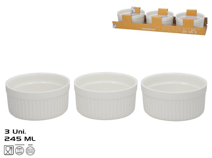 Формы для выпечки x3 245 мл 10x10x5 см белые, KITCHEN&GO (8445393578453)