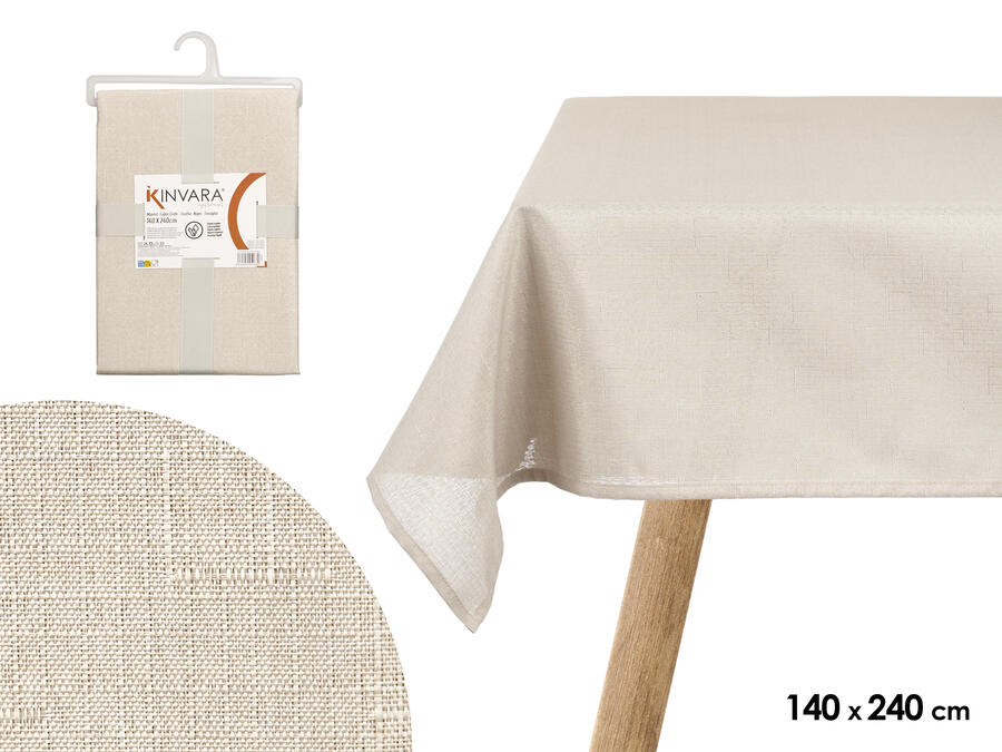 Poliestera galdauts 140×240 cm, ekrū, 2×35×24
