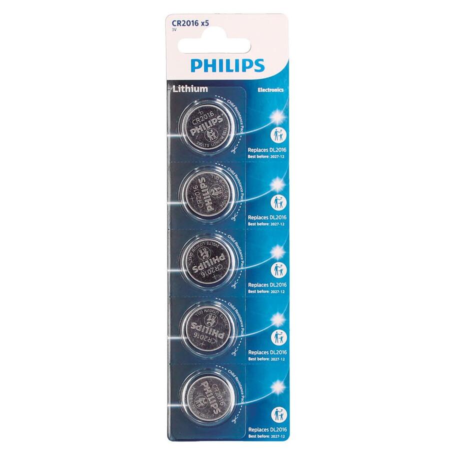 PHILIPS lithium CR2016 litija baterijas, 5
