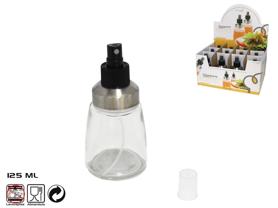 Etiķa pudele 125 ml ar smidzinātāju, 13 × 6 × 6 cm, KITCHEN&GO (8430540910583)