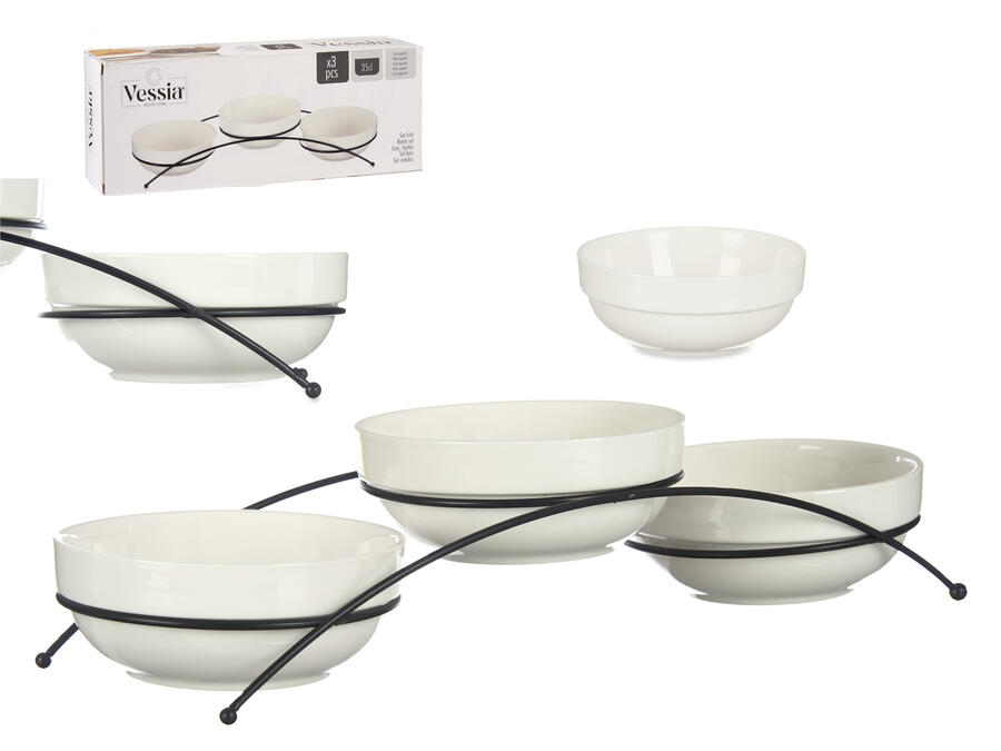 Komplekts 3 porcelāna bļodas 350 ml