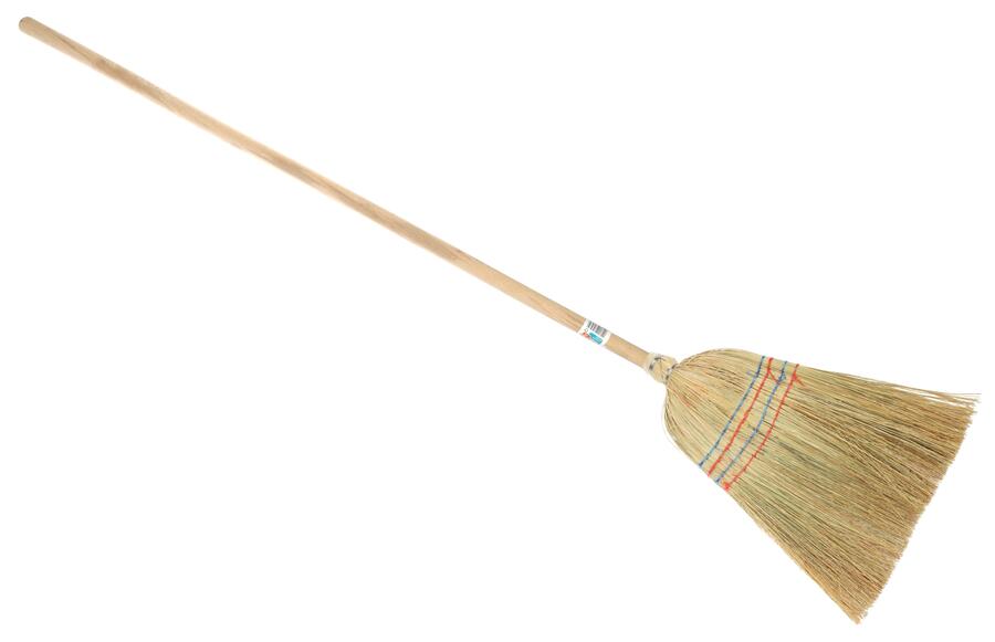 Dabīgo sorgo salmu slota ar koka