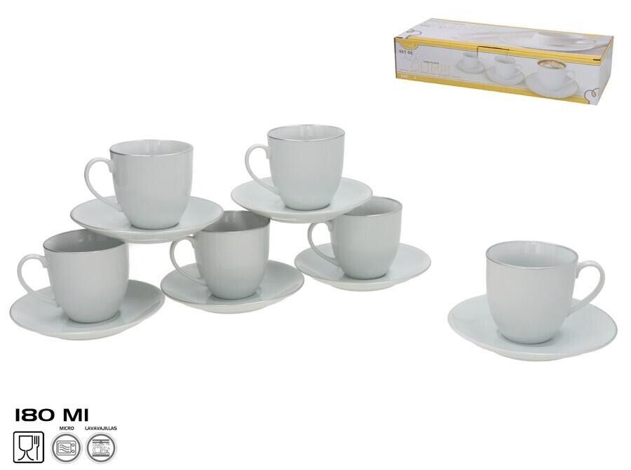 Набор из 6 чашек с блюдцами, 8 x 13,5 x 13,5 см, KITCHEN&GO (8445393535234)