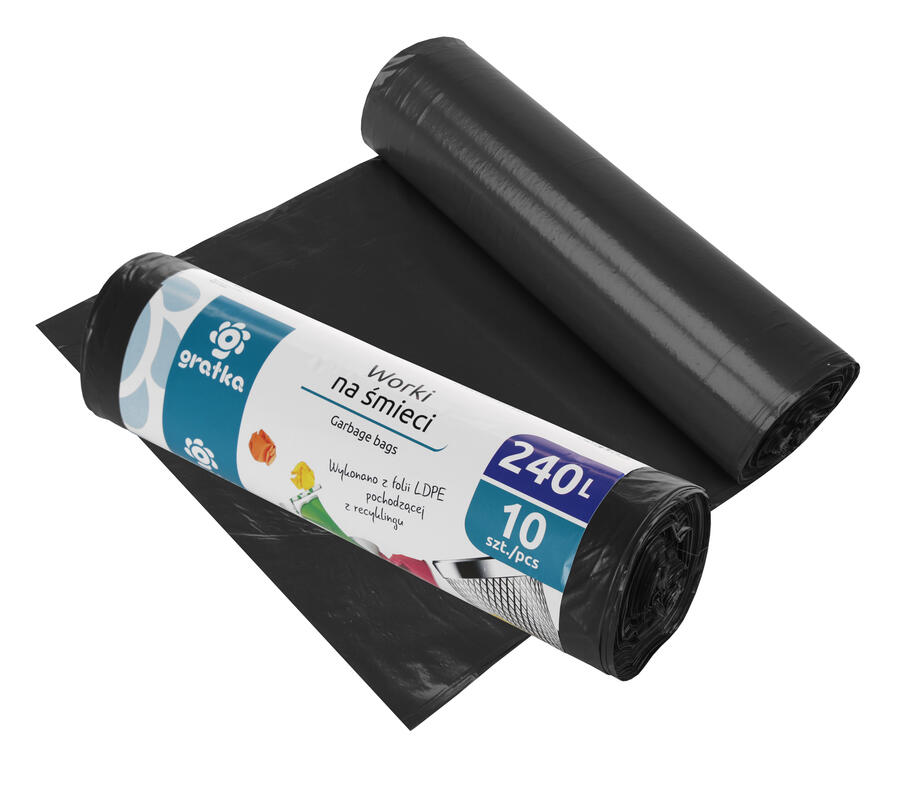 Мешки для мусора 240 л LDPE, 10 шт., 7.5 x 28 x 7.5, 10710, Gratka (10710)