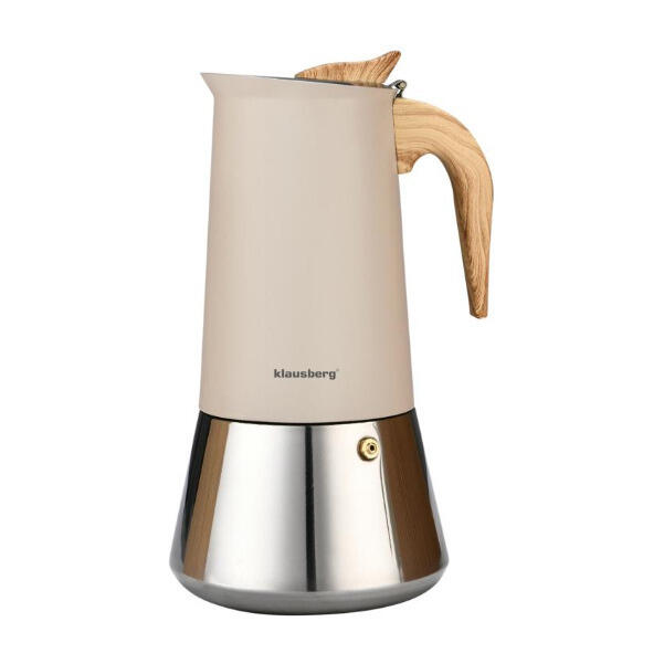 Кофеварка для эспрессо, нержавеющая сталь, на 12 чашек, черная/серебристая, Klausberg, KB 7997 (KB 7997)