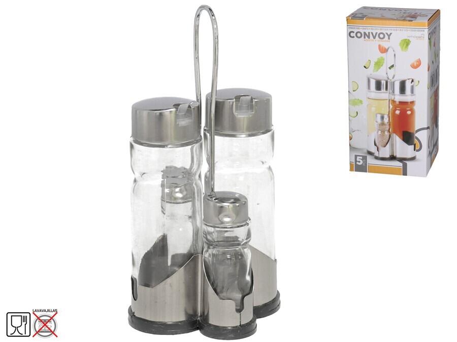 5 daļu eļļas un etiķa dozatoru komplekts, 22 × 10 × 10 cm, KITCHEN&GO (8430540130813)