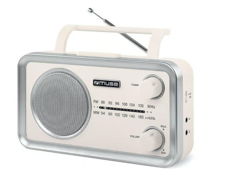 Pārnēsājams radio, darbojas ar maiņstrāvas barošanu vai 4×C baterijām, M 060 SC, MUSE (MF 060 SC)