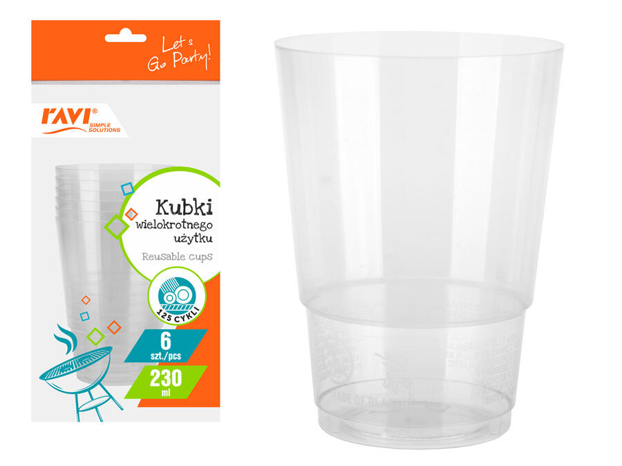Atkārtoti lietojamas krūzes, 230 ml, 6