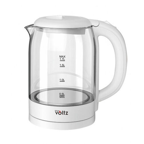 Oliver Voltz 5OV51230XW, электрический чайник, 2200 Вт, 1,7 л, высококачественный стеклянный корпус, (5OV51230XW)