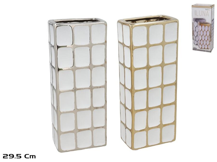 Керамическая ваза 12 x 7,5 x 29,5 см, 2 вида, DECORLIFE (8445393540047)