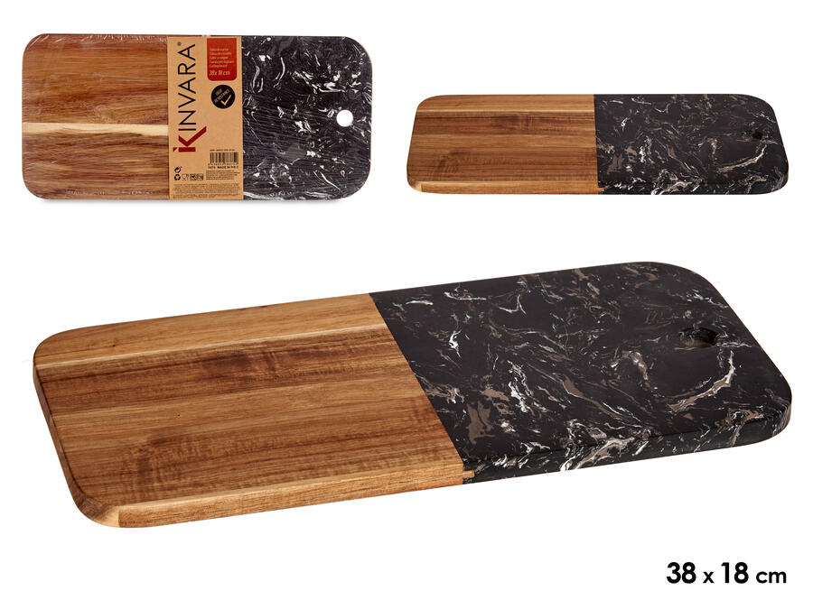 Koka un melnā marmora griešanas dēlis
